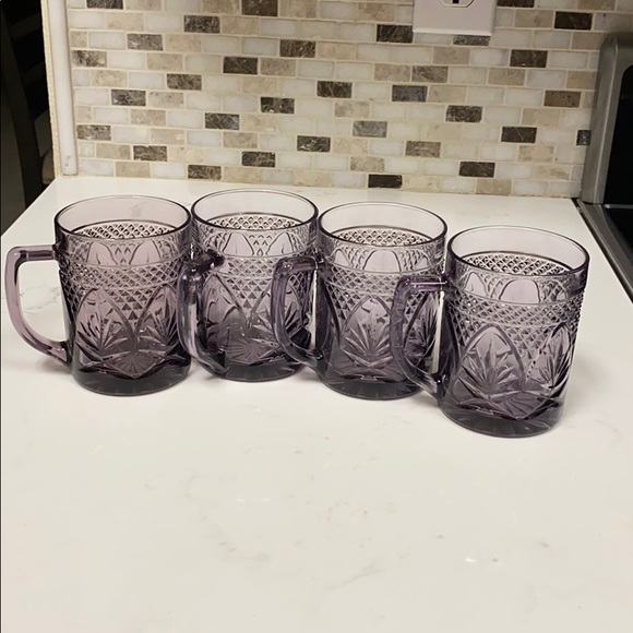 Cristal D’Arques Other - Set of 4 Cristal D’arques By JG Durand Purple mugs